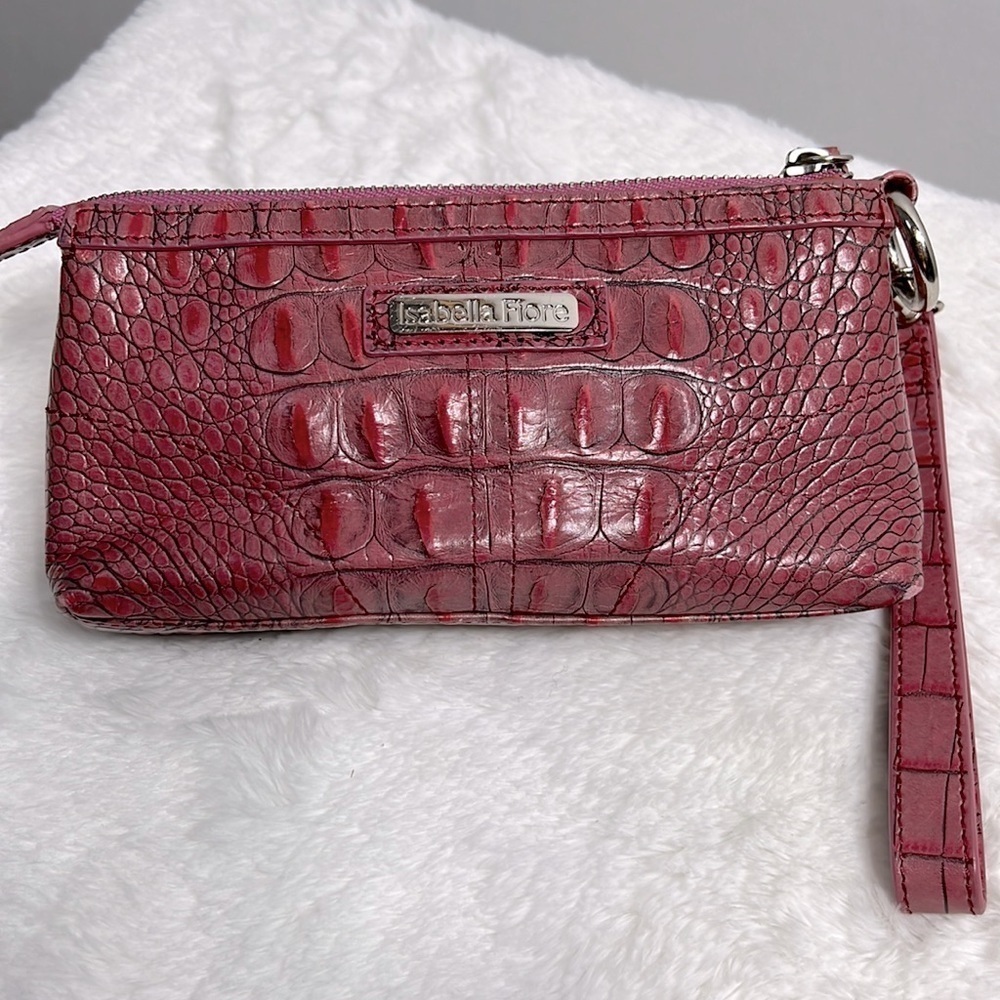 Isabella Fiore Pink Embossed Wristlet